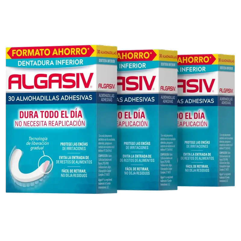 Algasiv – samolepiace podložky pre dolné zubné náhrady, 30 kusov