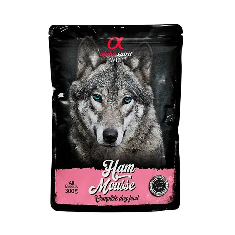 Alpha Spirit Canine Pouch Ham, 12 x 300 g