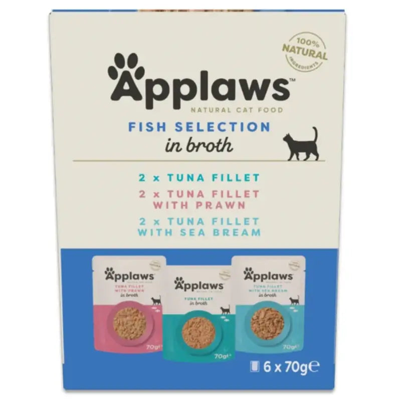 Applaws Cat Výberová zmes s rybou a vývarom, 6x70 g