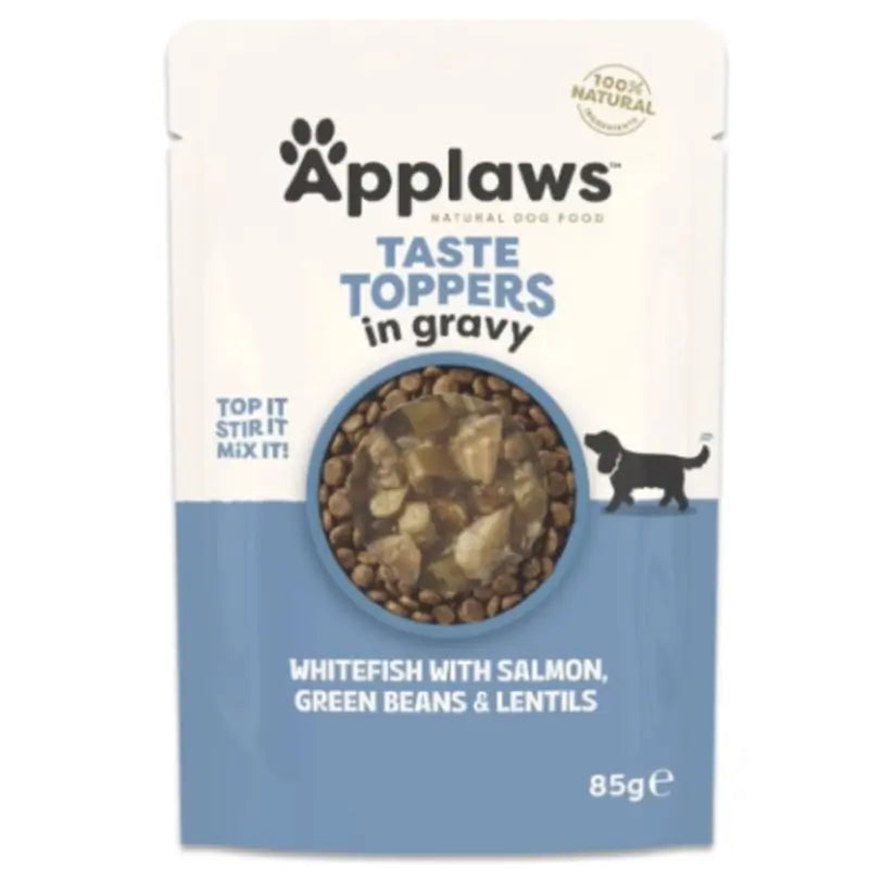 Applaws Dog – prísada k krmivu s lososom a fazuľami, 12 x 85 g