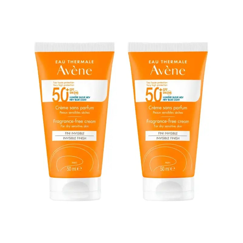 Avène Cream Spf 50+ Unscented, 2X50 Ml