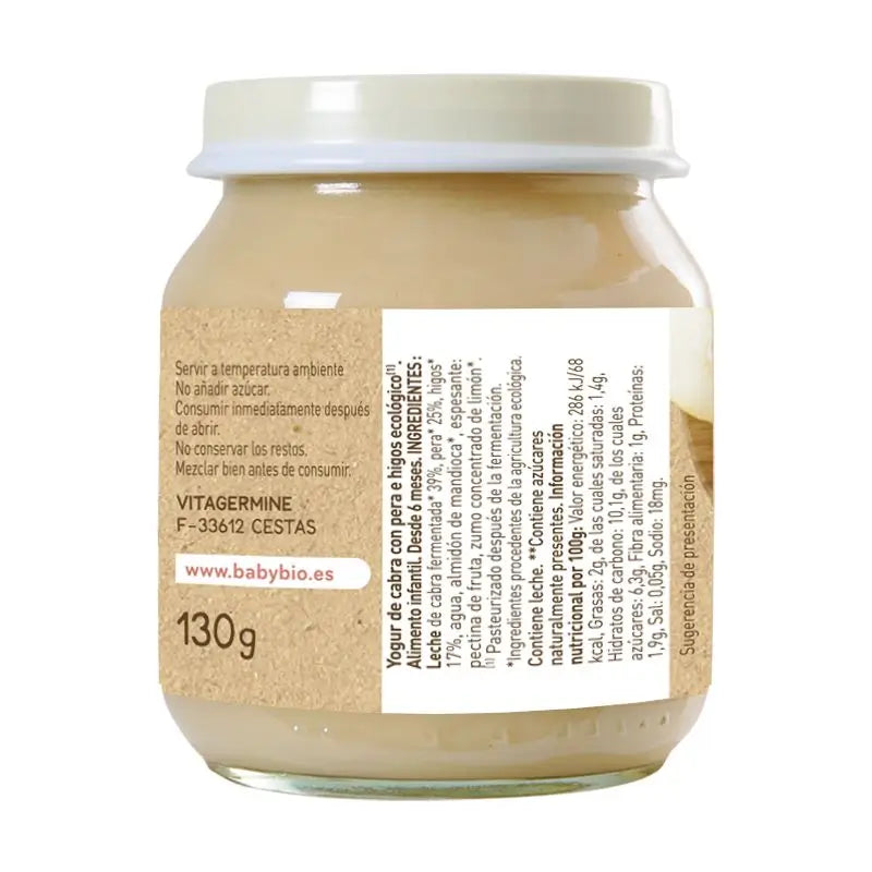 Babybio Kozie jogurt s hruškou a figami, 130 g