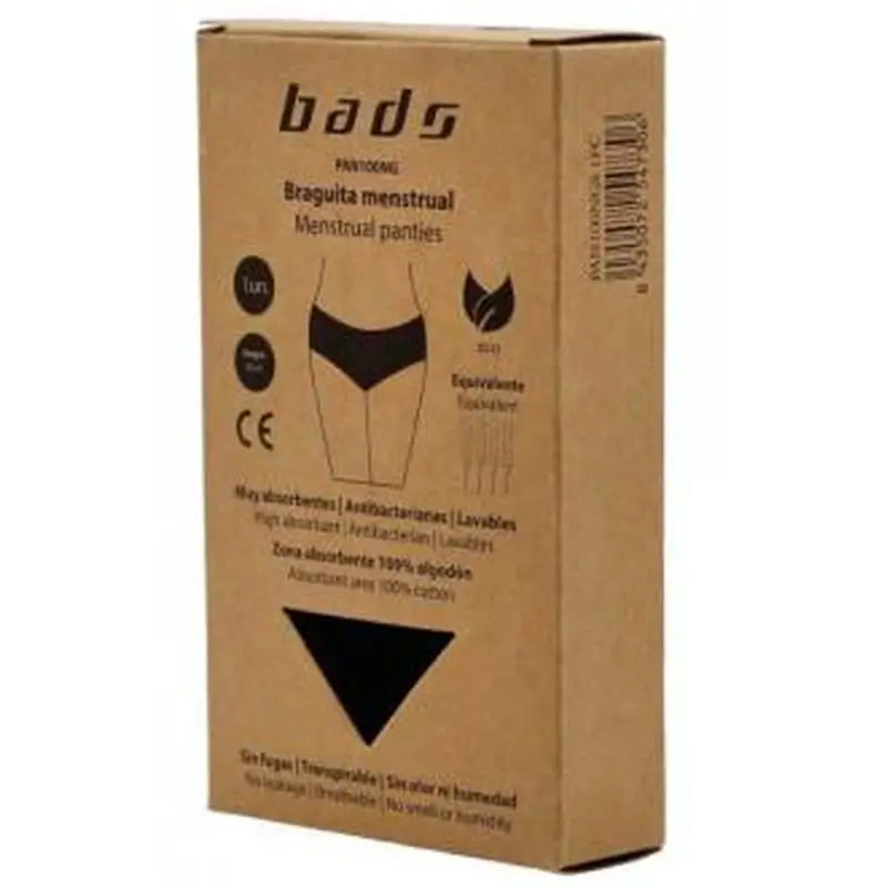 Bads Menstrual Panty Black With Seam Size Xl.