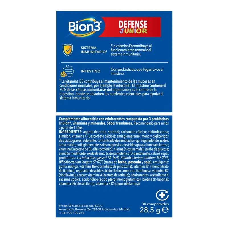 Bion3 Defense Junior – multivitamínové žuvacie tablety, 30 tabliet