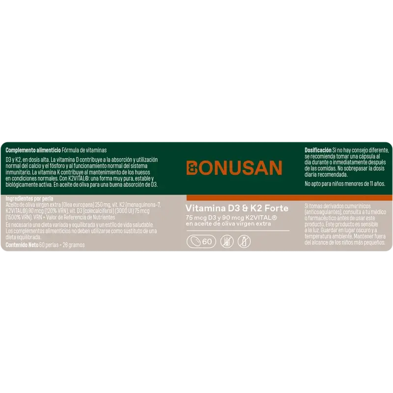 Bonusan Vitamín D3 & K2 Forte, 60 kapsúl
