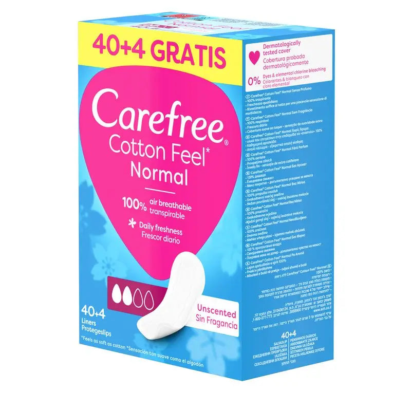Carefree Protege Slip Cotton, bez parfumácie, 40 + 4 kusy