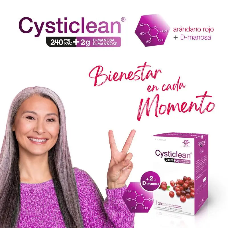 Cysticlean D-manóza 240 mg, balenie, 30 vrecúšok