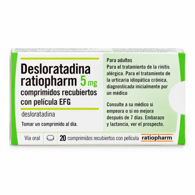 Desloratadín Ratiopharm 5 mg, 20 potiahnutých tabliet