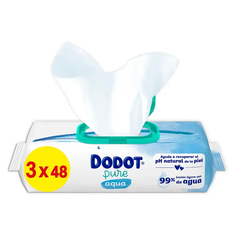 Dodot vlhčené utierky Aqua Plastic Free 3x48, 144 kusov