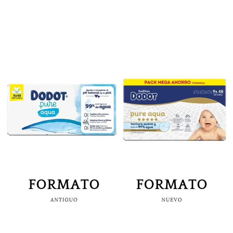 Dodot vlhčené utierky Pure Aqua, 9x48, 432 kusov