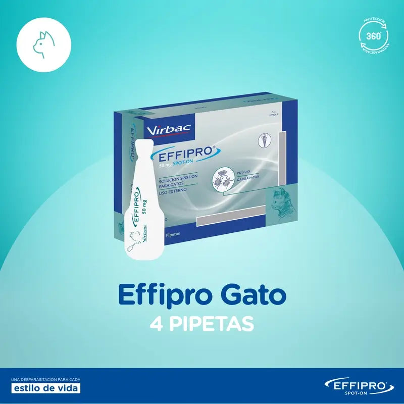 Effipro 50 mg Spot-On pre mačky, 4 pipety