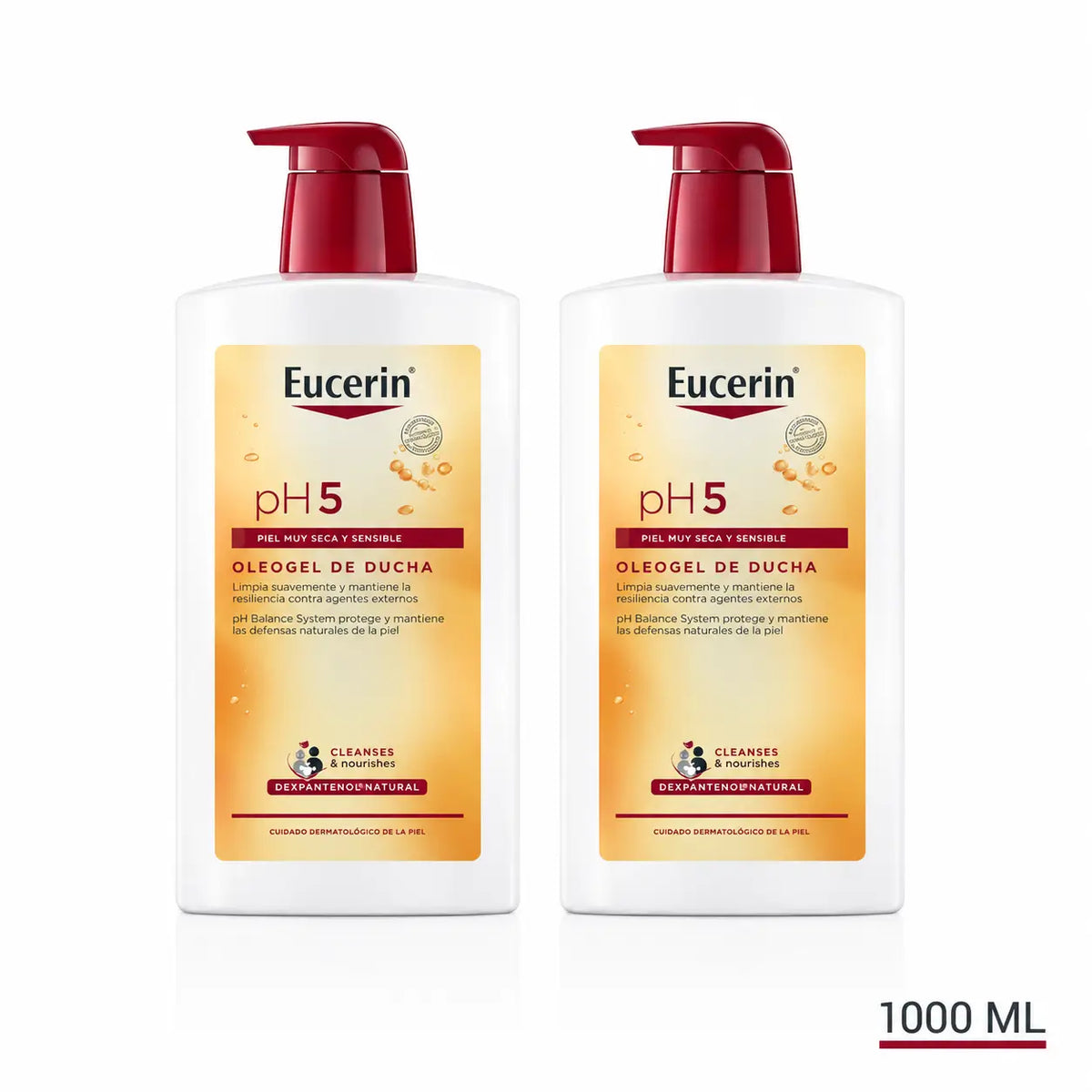 Eucerin Oleogel sprchový gél pH 5, 1000 ml, balenie po 2 kusoch