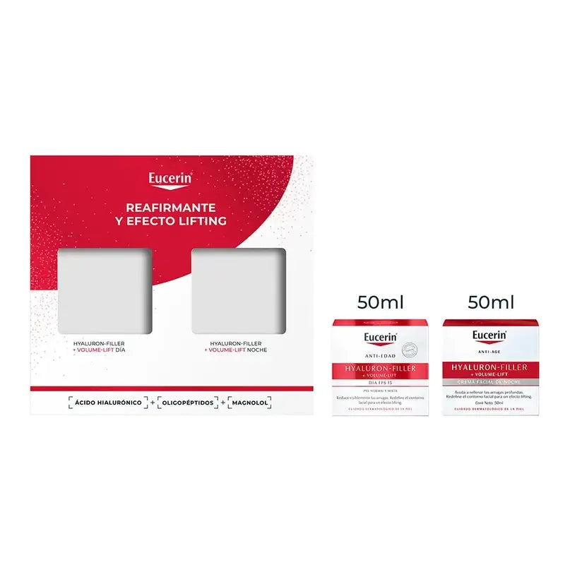 Eucerin Anti-Aging balíček Hyaluron-Filler + Volume-Lift – denný krém SPF 15 50 ml + nočný krém 50 ml