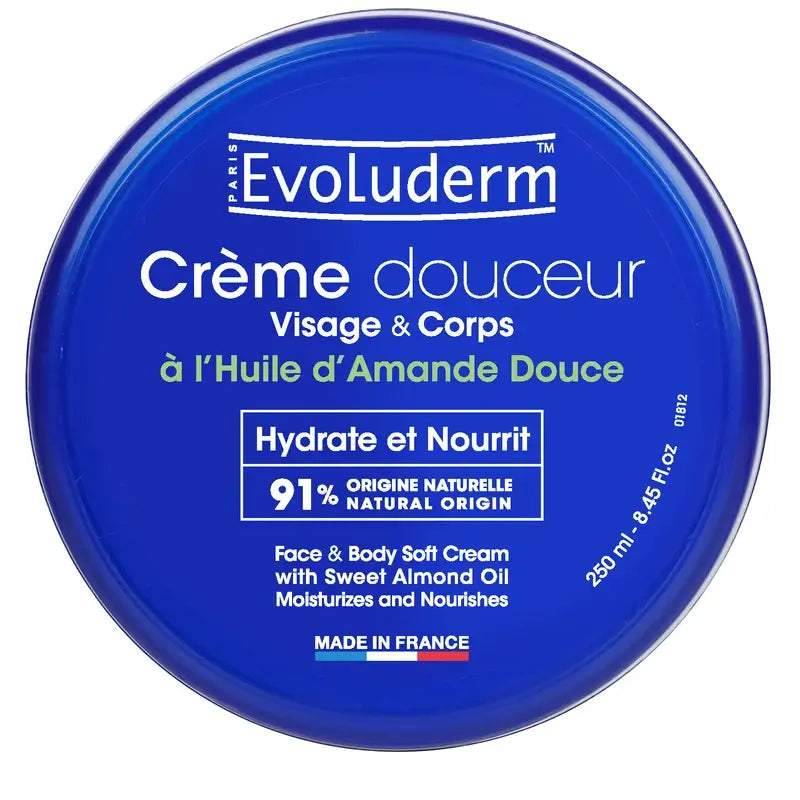Evoluderm Krém na tvár a telo s vôňou sladkých mandlí, 250 ml