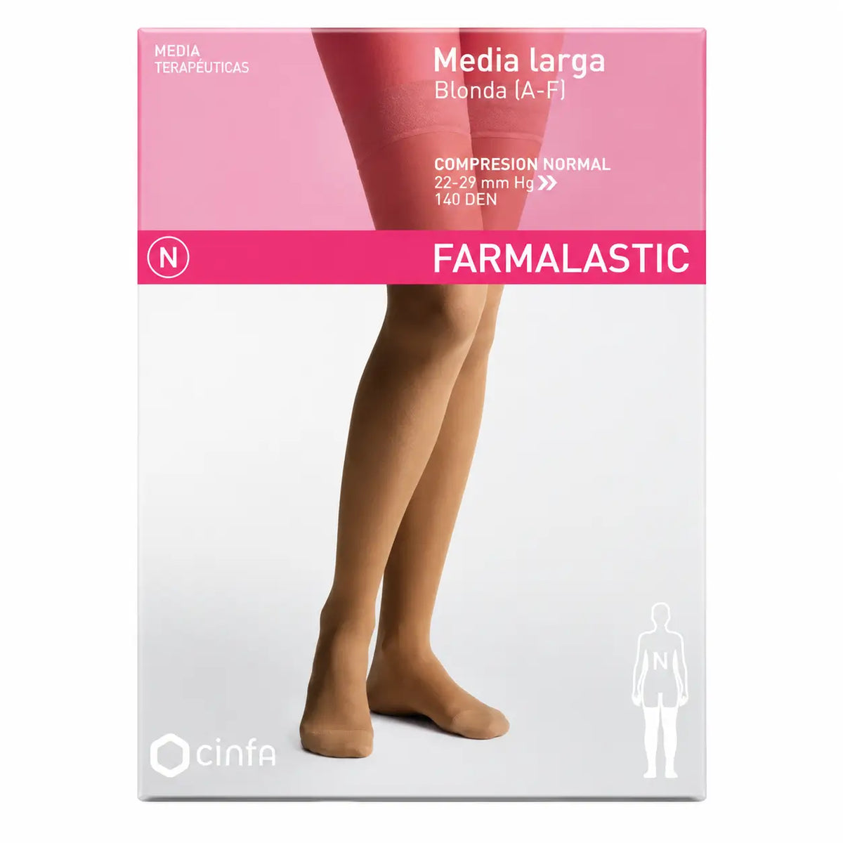 Farmalastic, dlhé pančuchové nohavice, biele, normálna kompresia, farba Camel, veľkosť XL