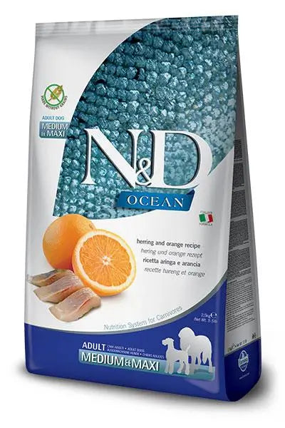 Farmina N&D Dog Ocean Ocean Medium Maxi Herring 2,5Kg, dog food