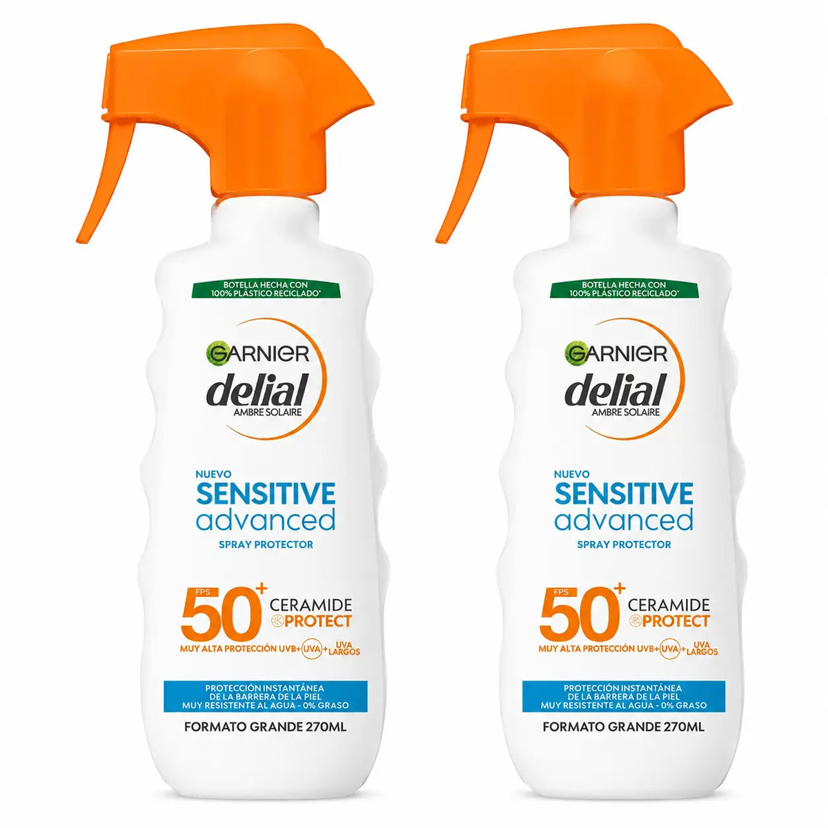 Garnier Delial Ochranný sprej Sensitive Advanced SPF 50+ pre svetlú, citlivú a slnku neznášanlivú pokožku, 270 ml, balenie po 2 ks