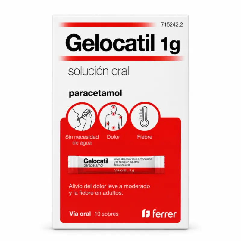 Gelocatil 1 g perorálny roztok, 10 vrecúšok