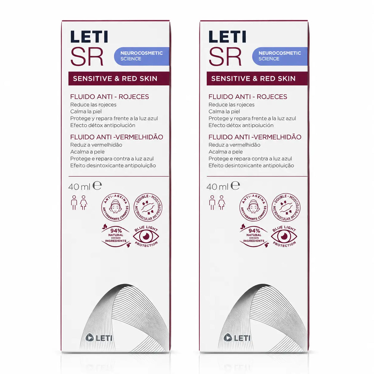 Leti SR tekutý prípravok proti začervenaniu, 40 ml, balenie po 2 ks