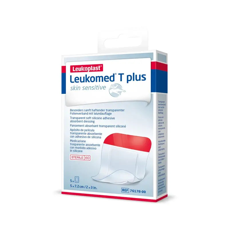 Leukoplast Leukomed T Plus Skin Sensitive, 5 cm × 7,2 cm, 5 kusov