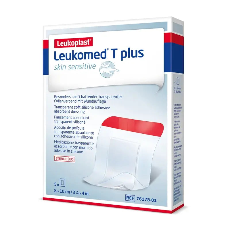 Leukoplast Leukomed T Plus Skin Sensitive, 8 cm × 10 cm, 5 kusov