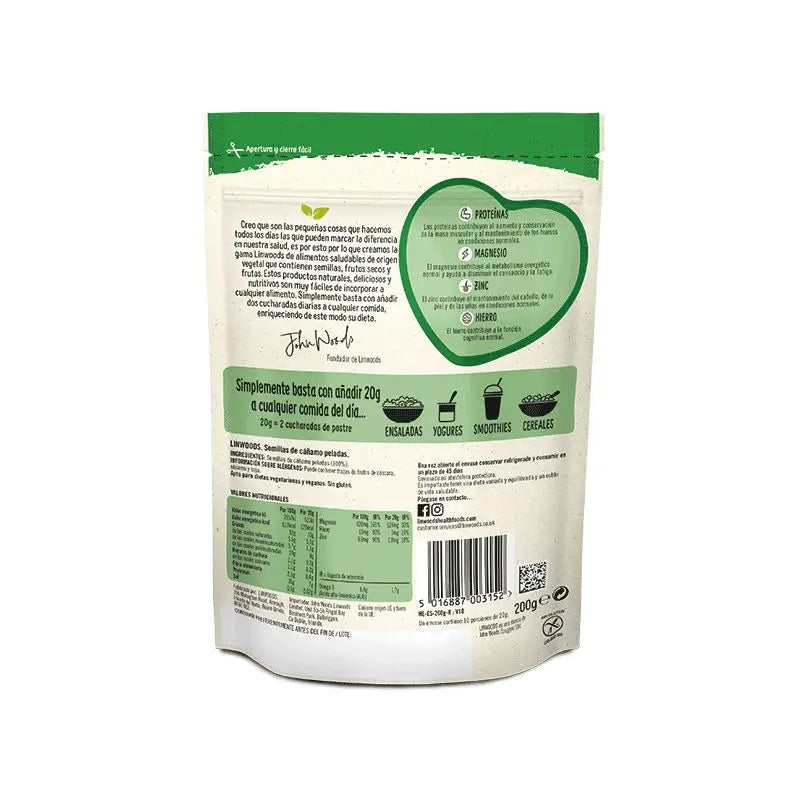 Linwoods – lúpané konopné semená, 225 g.
