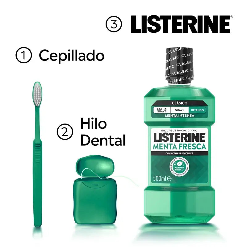Ústna voda Listerine s príchuťou sviežej mäty, 500 ml