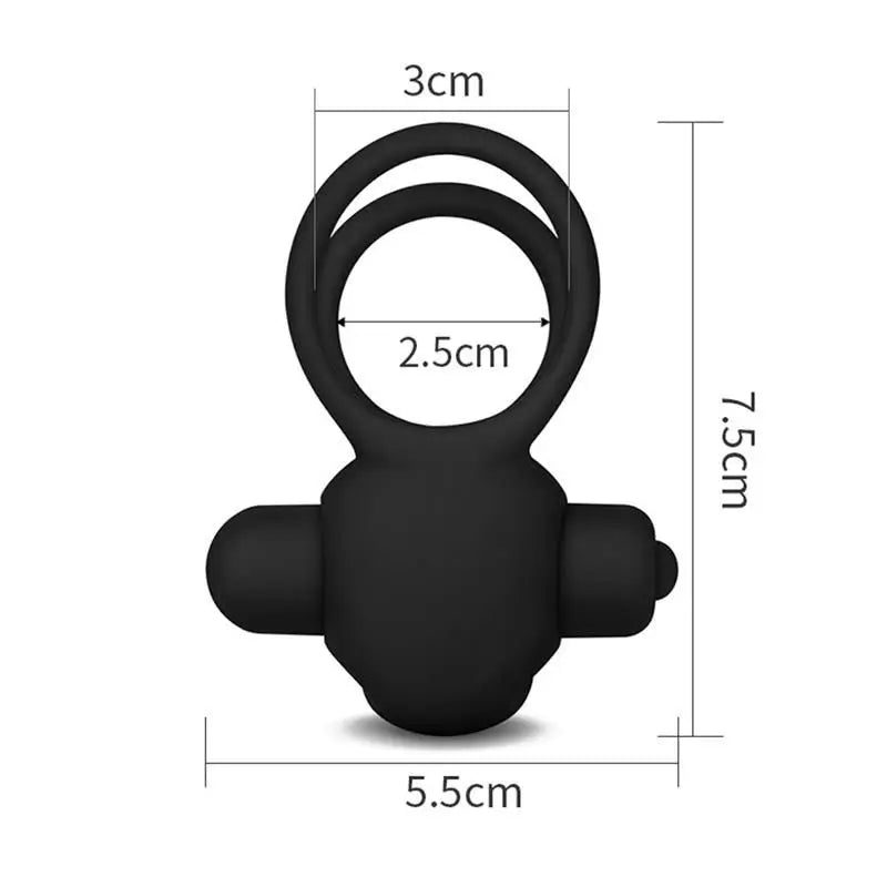 Lovetoy Dvojitý vibrujúci krúžok Power Clit Duo – čierny