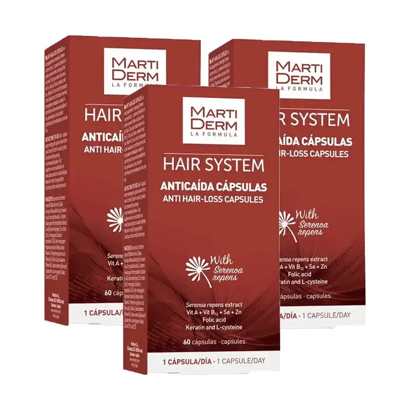 Martiderm Hair System – kapsuly proti vypadávaniu vlasov, balenie 3 x 60 kapsúl