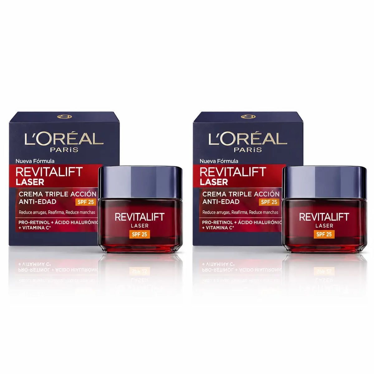 L'Oreal Revitalift Laser denný krém SPF 25, 50 ml, balenie po 2 ks