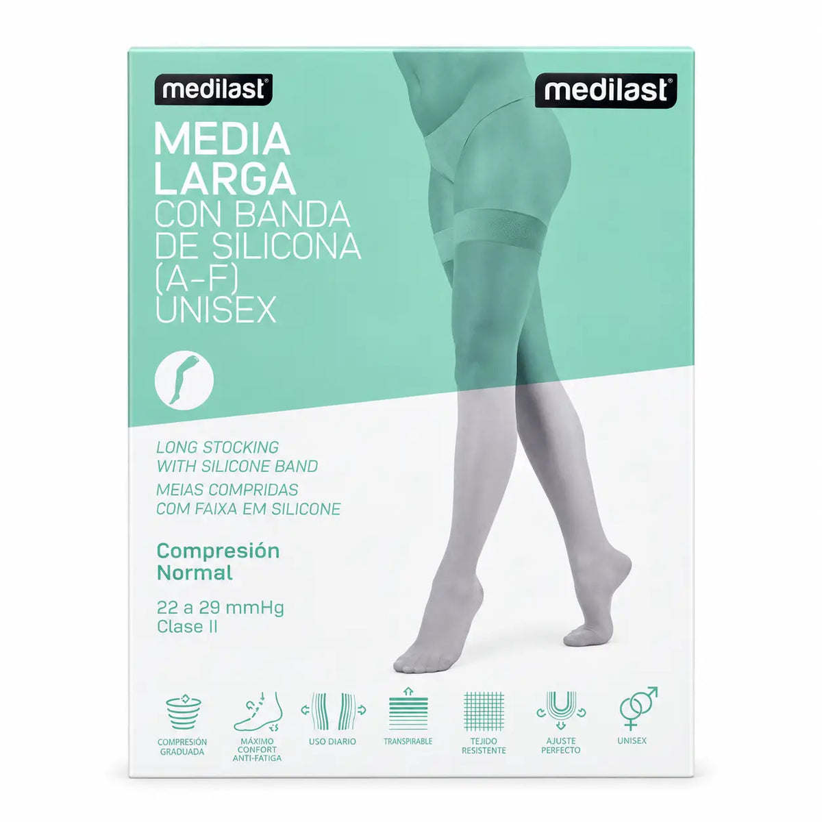 Medilast, čierne ponožky s polodlhou dĺžkou, Blond Eg R110