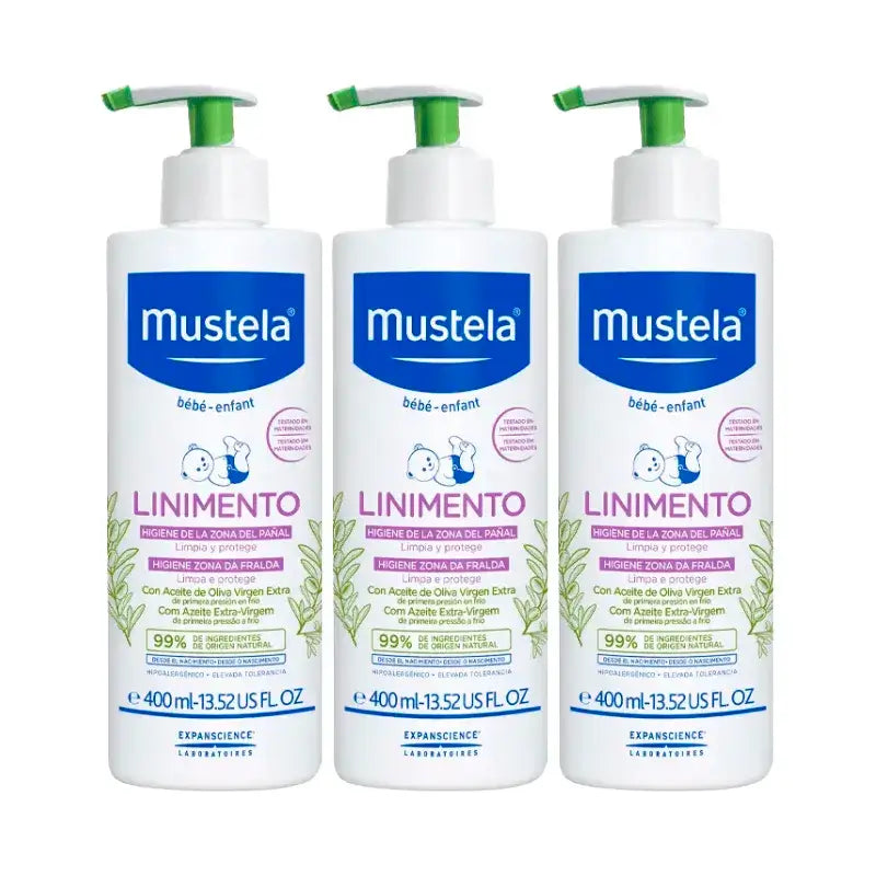 Mustela Detský hygienický liniment, balenie 3 x 400 ml