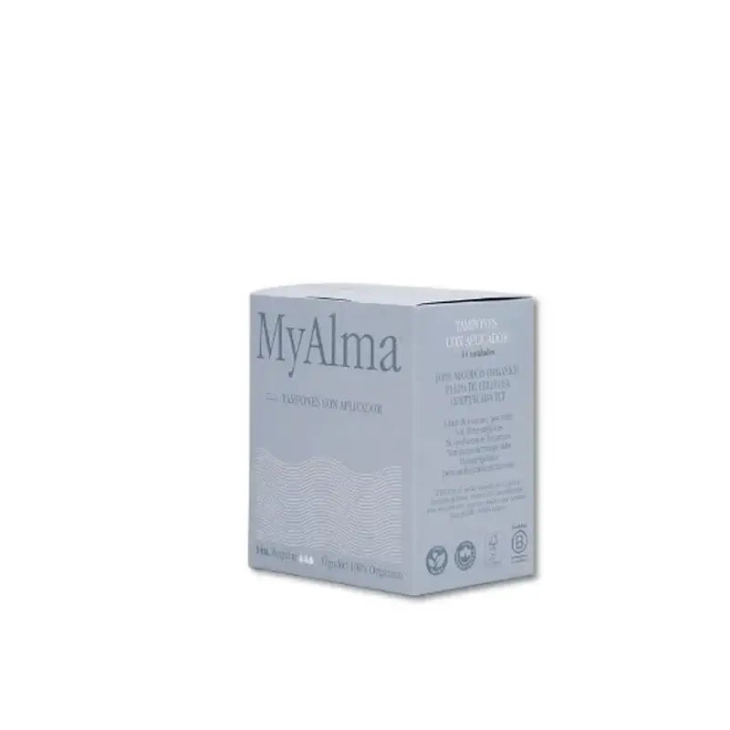 Myalma 100 % organické bavlnené tampóny s mini aplikátorom, 14 kusov