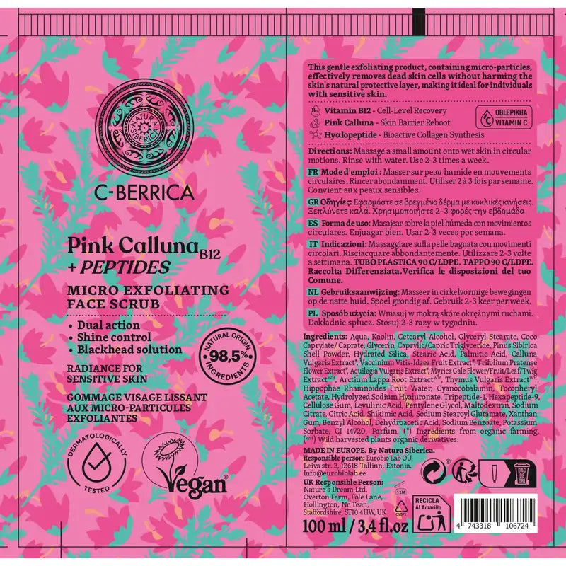 Natura Siberica Pleťový peeling s mikročasticami, 100 ml