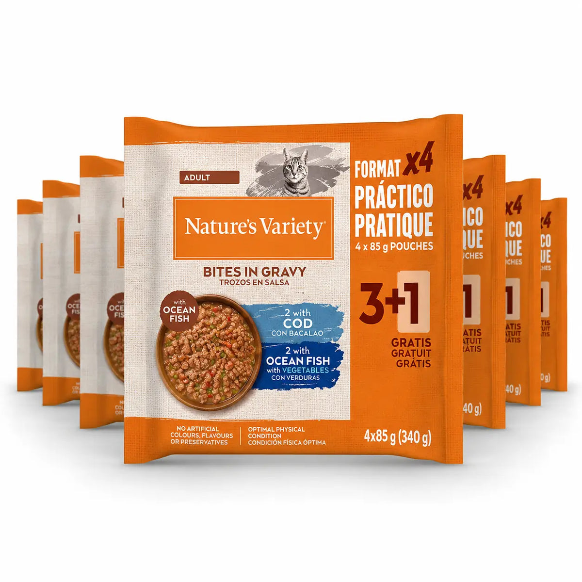Nature'S Variety Mokré krmivo pre mačky, s treskou, v jednorazových baleniach, 11 x 340 g