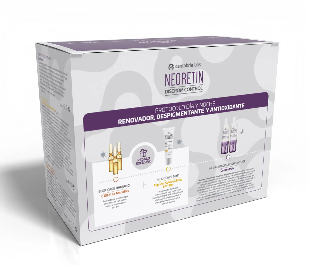 Neoretin Pack Discrom Concentred + Heliocare 360º Pigment solution SPF50+ Endocare Radiance Vzorky