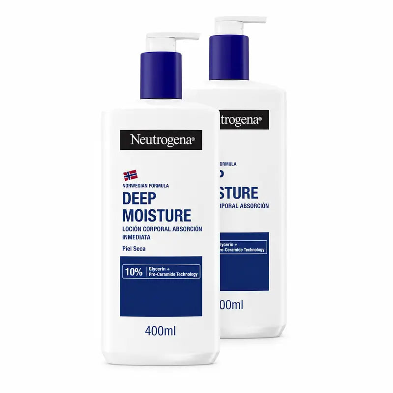 Neutrogena Hydratačný telový krém pre suchú pokožku, balenie 2 x 400 ml