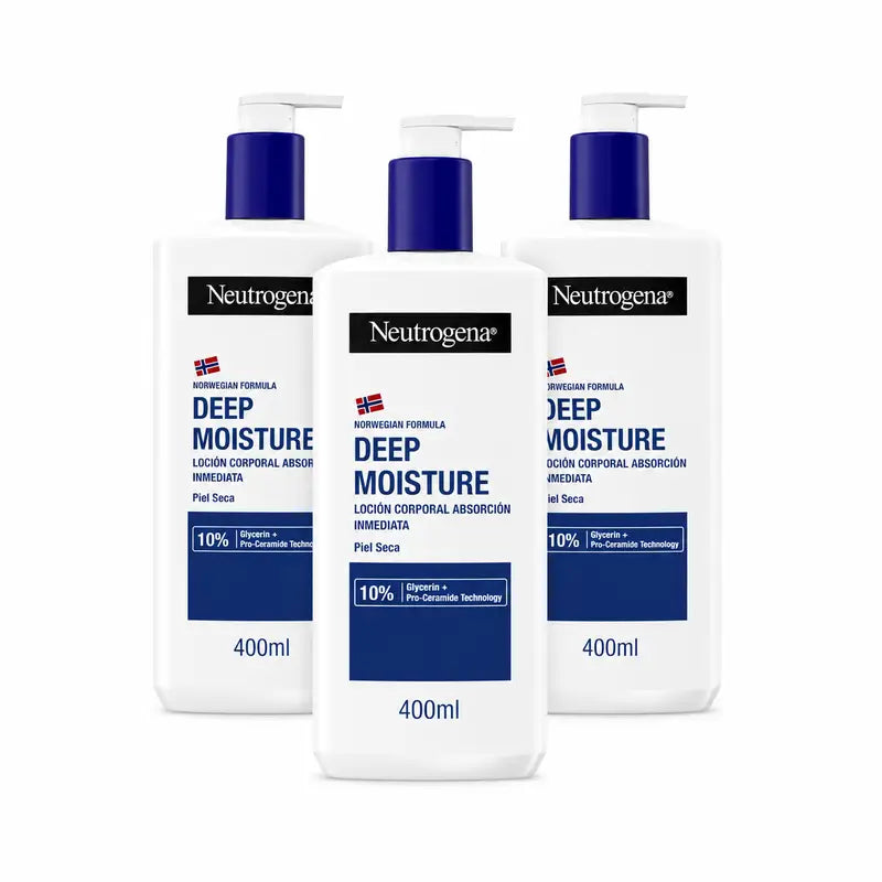 Neutrogena Hydratačný telový krém pre suchú pokožku, balenie 3 x 400 ml