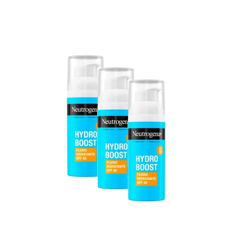 Neutrogena Hydro Boost Hydratačný pleťový krém v tekutej forme SPF 50, balenie 3 x 50 ml