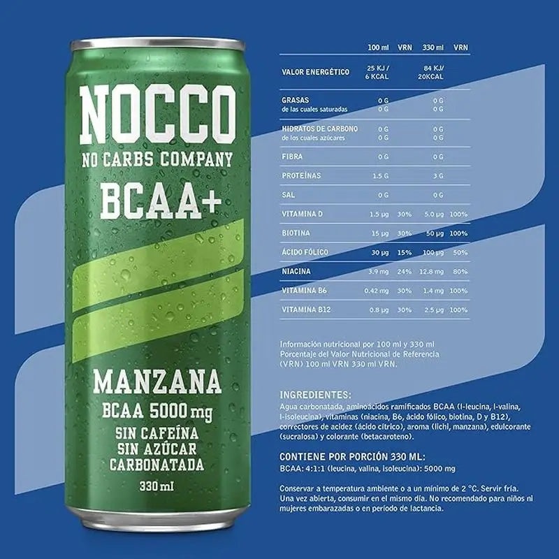 Nocco BCAA+ Jablko, 330 ml