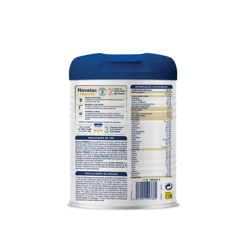 Novalac Procare 2 – pokračovacie mlieko – výhodné balenie 2 × 800 g