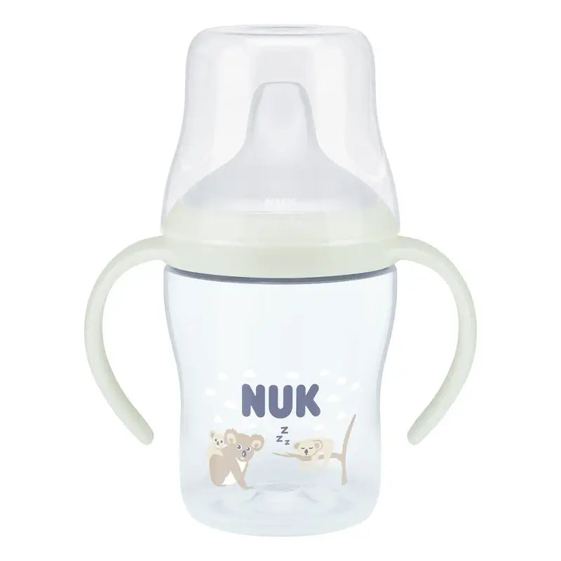 NUK Perfect Match – fľaša na prechod na pevnú stravu 150 ml, od 6 mesiacov, na noc, Koala, modrá