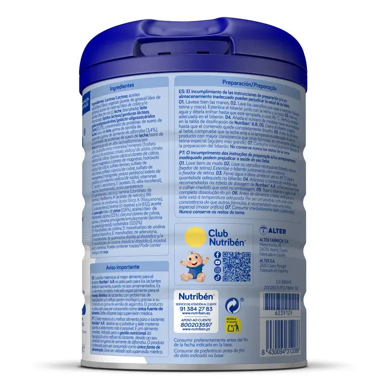 Nutribén AR Mlieko proti spätnému toku a regurgitácii 800 g