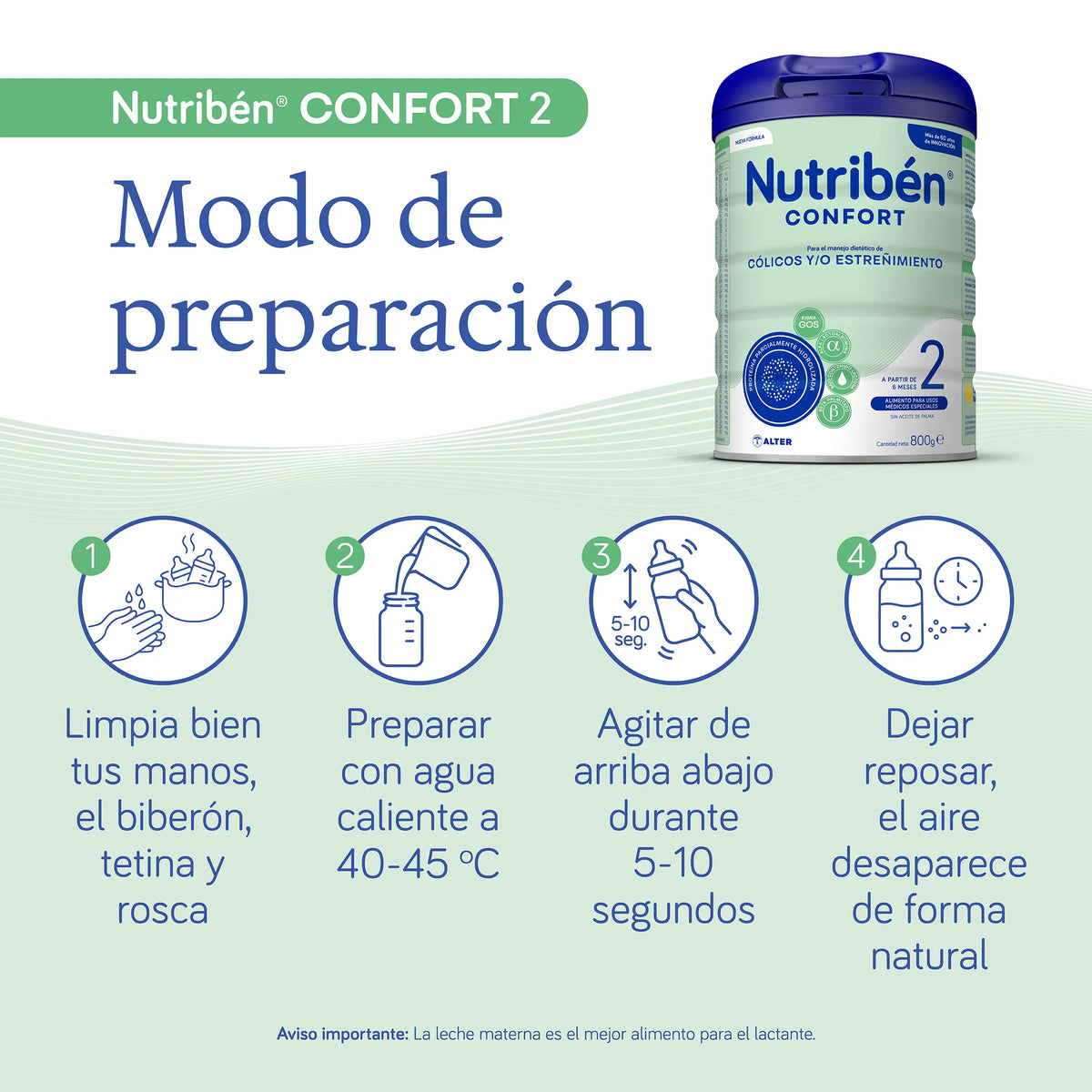 Nutribén Confort 2 – pokračovacie mlieko, 4 x 800 g