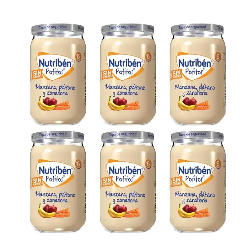 Nutriben Potito – jablko, banán a mrkva, 6 x 235 g
