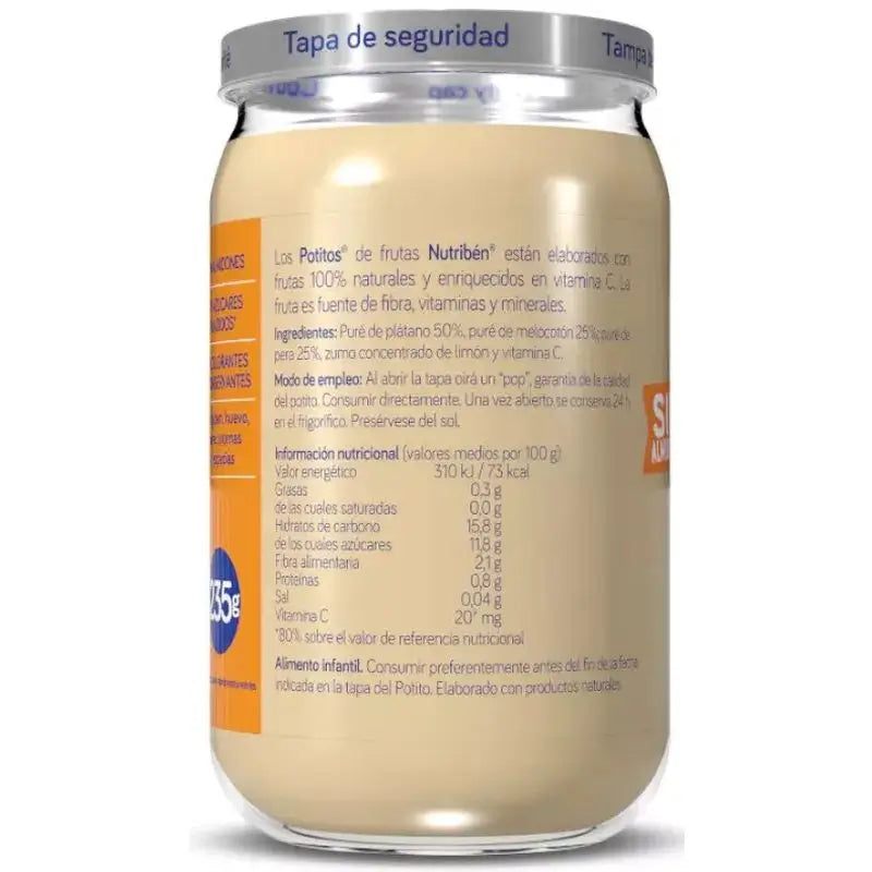 Nutribén Potito – broskyňa, hruška a banán, 235 g