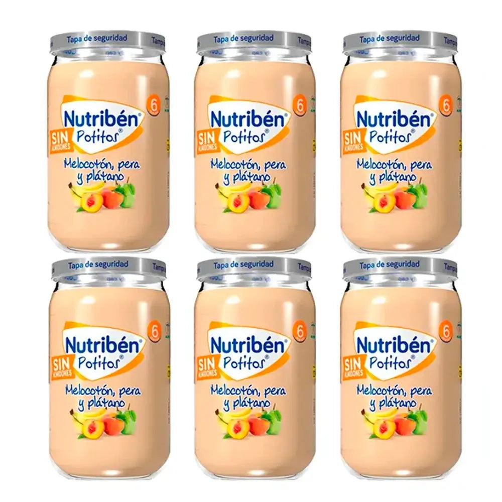 Nutriben Potito – broskyňa, hruška a banán, 6 x 235 g
