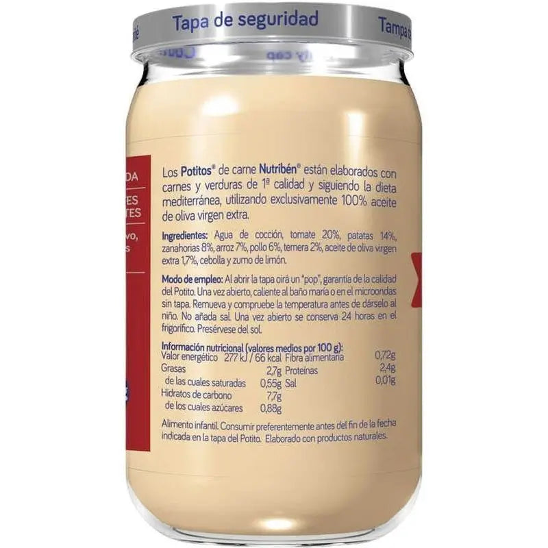 Nutriben Potito – kuracie mäso, teľacie mäso a zeleninka, 6 x 235 g