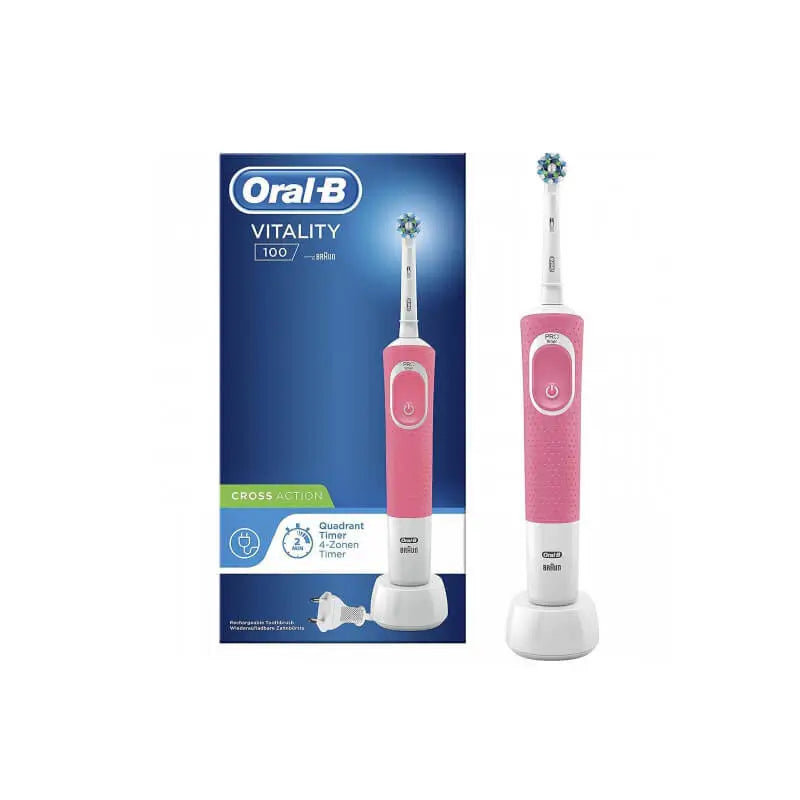 Oral-B Vitality Cross Action Rechargeable Electric Toothbrush Pink