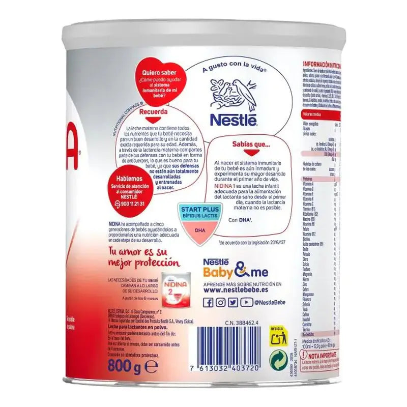 Balíček 2 x Nestlé Nidina 1 pre dojčatá, 800 g